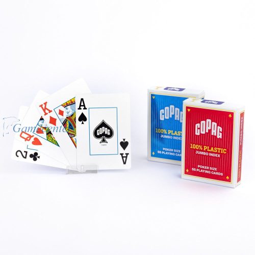 Poker karte 100% plastične, COPAG, plave, Jumbo Face (veliki bro
