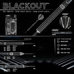 Pikado set Winmau steel BLACK OUT 90% wolfram 26g