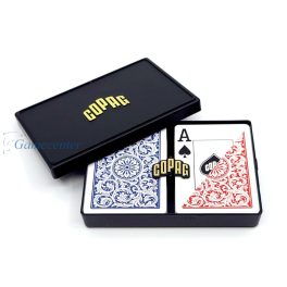   Poker karte COPAG 1546, Jumbo index, 100% plastika, plavo-crvene, dupli špil