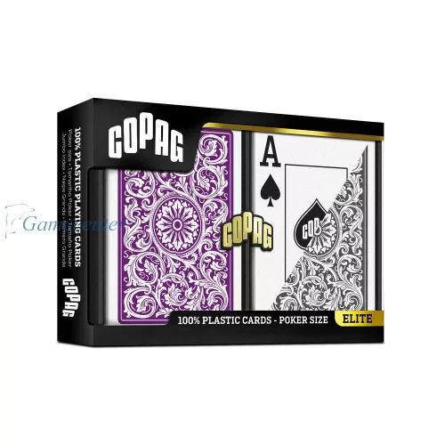 Karte za poker 100% plastične COPAG 1546,Jumbo index,ljubičasto-sive dupli špil