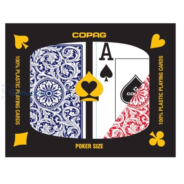 Karte za poker 100% plastične COPAG 1546, Standard index,plavo-crvene dupli špil