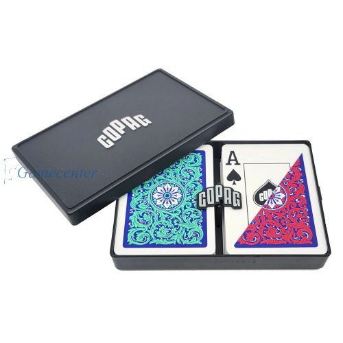 Poker karte COPAG 1546 Neoteric, Jumbo index, 100% plastika, zeleno-crveni, dupli špil