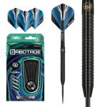 Pikado set Winmau steel Sabotage Black 24g, 90% wolfram