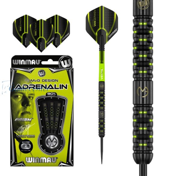 Pikado set Winmau steel MvG Adrenalin 23g, 90% wolfram