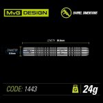 Pikado set Winmau steel MvG Authentic 24g, 85% wolfram