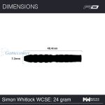 Set strelica Winmau steel Simon Whitlock World Cup Rainbow SE 24g, 90% wolfram