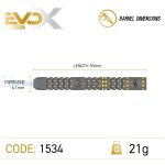 Set strelica steel Winmau MvG Evo-X 21g, 90% wolfram