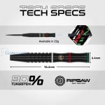 Set strelica steel Winmau Peter Wachiuri 22g, 90% wolfram