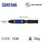 Set strelica steel Winmau Rashad Sweeting 24g, 90% wolfram
