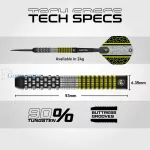 Set strelica steel Winmau Team 360 Cori Wiltshire 24g, 90% wolfram