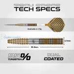 Set strelica steel Winmau Daryl Gurney Signature Edition 23g, 95% wolfram
