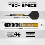 Set strelica steel Winmau Exion Parallel 23g SP 90% wolfram