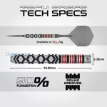 Set strelica steel Winmau Fornax Parallel 22g SP 90% wolfram
