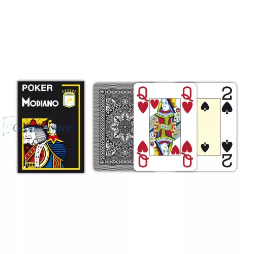 Poker karte Modiano CRISTALLO 100% plastične, crne