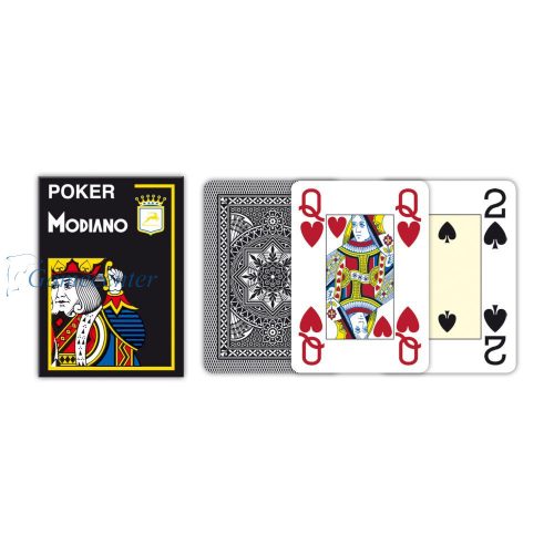 Poker karte Modiano CRISTALLO 100% plastične, crne