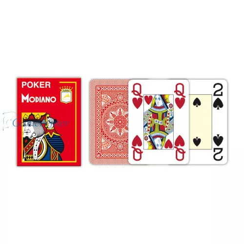 Poker karte Modiano CRISTALLO 100% plastične, crvene