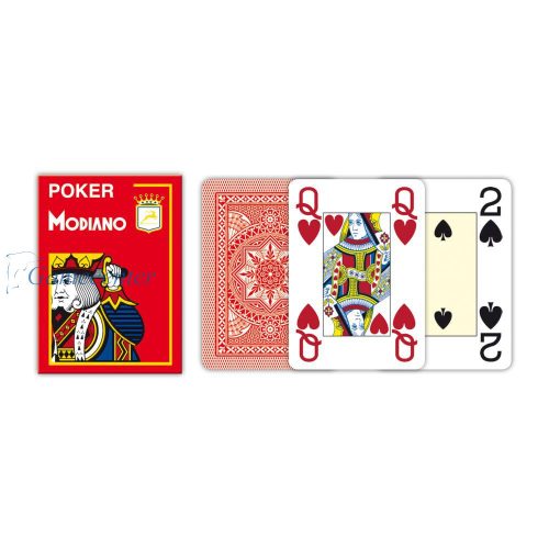 Poker karte Modiano CRISTALLO 100% plastične, crvene