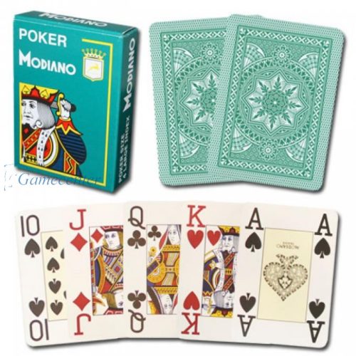 Poker karte Modiano CRISTALLO 100% plastične, tamnozelene