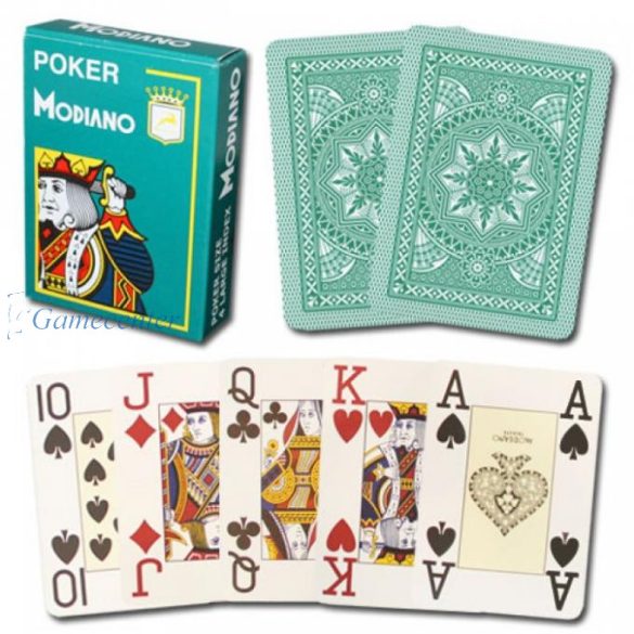 Poker karte Modiano CRISTALLO 100% plastične, tamnozelene