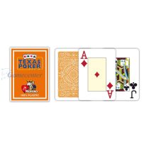   Poker karte Modiano TEXAS PK JUMBO 100% plastične, narandžaste