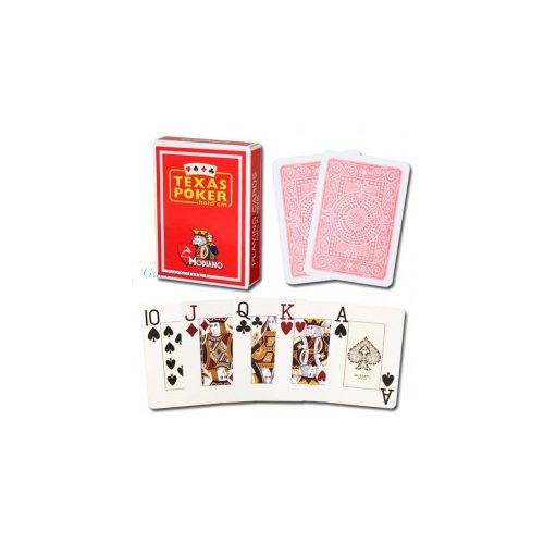 Poker karte Modiano TEXAS PK JUMBO 100% plastične, crvene