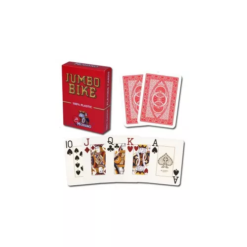 Modiano karte BIKE Trophy POKER 2 Jumbo index crvene 100% plastične