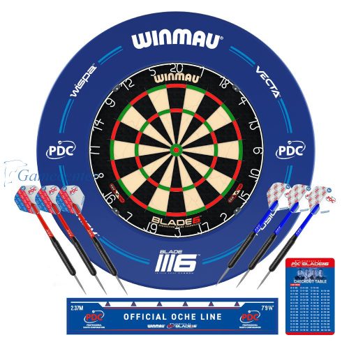 Kompletni pikado set Winmau, tabla  Blade 6, PDC okvir, 2 seta strelica,linija i checkout karta