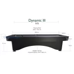 Bilijar sto Dynamic III 9ft, matirano crni