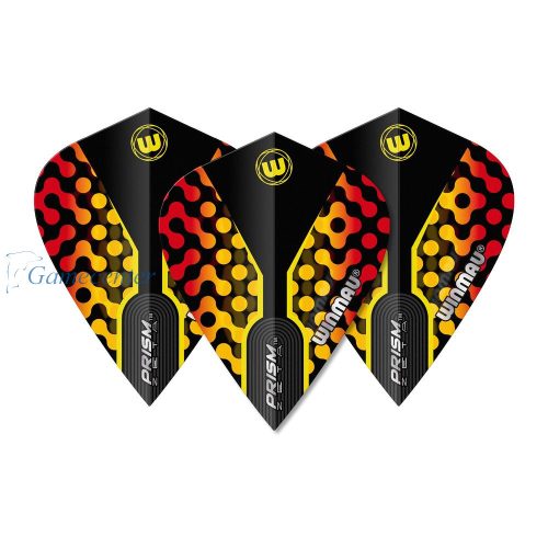 Pera za strelice Winmau Prism Zeta kite, žuto crvena