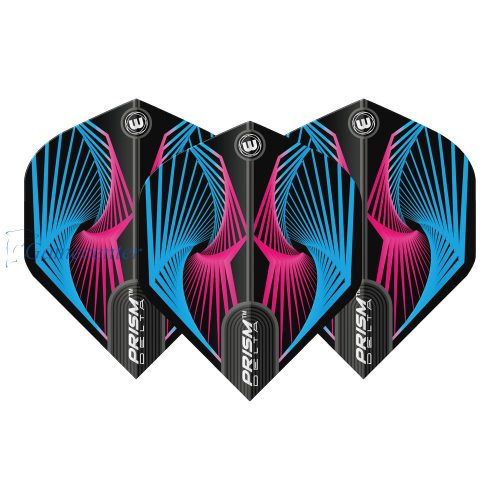 Pera za strelice Winmau Prism Delta Spiral, plava-roze
