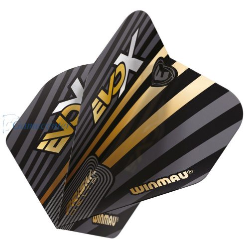 Pera za strelice Winmau Prism Delta MvG Evo-X No2, crno-zlatna