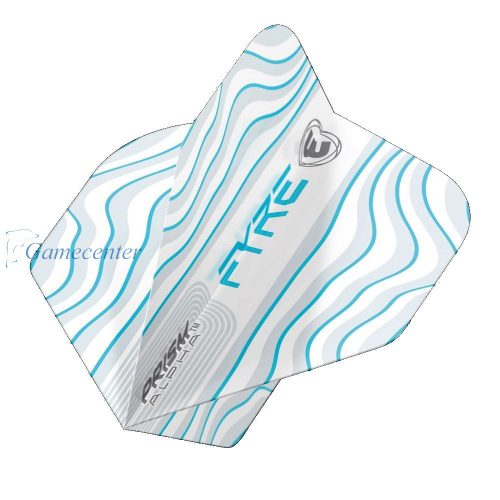 Pera za strelice Winmau Prism Alpha Pyre No2, bela-aqua-plava