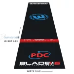 Pikado podmetač Winmau Zone Precision Pro PVC, crni Blade 6 sa integrisanom startnom linijom