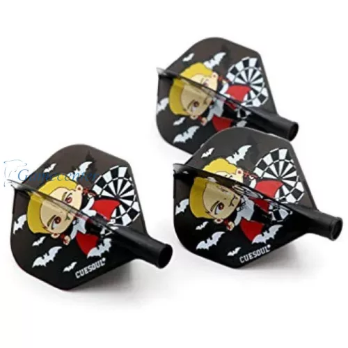 Pera za strelice Cuesoul TERO AK4, standard, crna sa motivom vampira