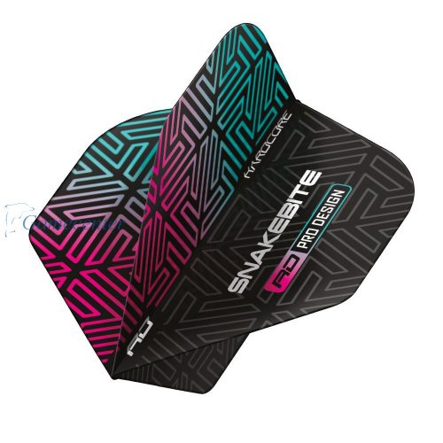 Pera za strelice Red Dragon Hardcore Premium Snakebite crno-duga, extra thick