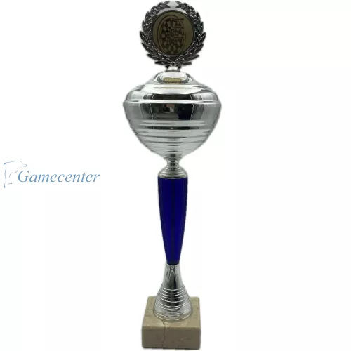 Pikado trofej srebrno-plavi pehar, 32cm visina