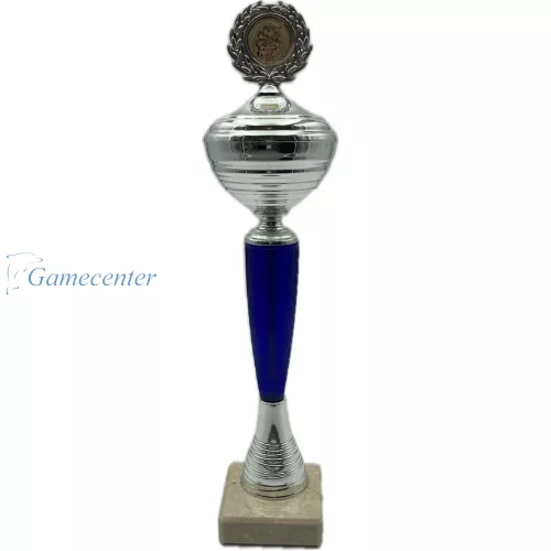 Pikado trofej srebrno-plavi pehar, 37cm visina