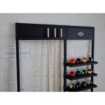 Stalak za bilijar štapove Harlem 6 crni, na zidu