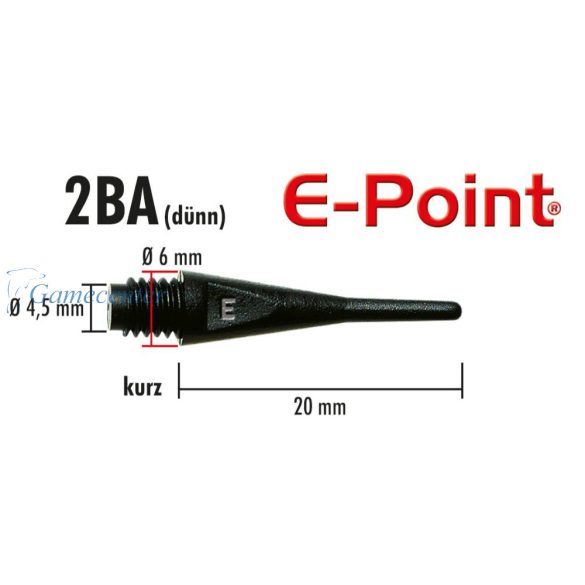 Vrhovi za pikado strelice 2BA E-point 100kom.crni kraći