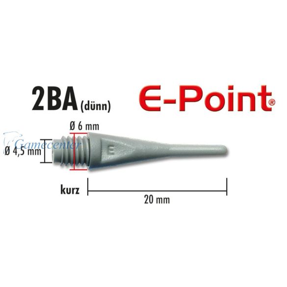 Vrhovi za pikado strelice 2BA E-point 100kom.sivi kraći