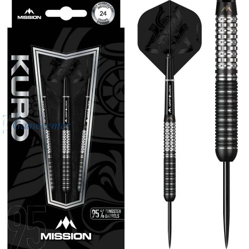 Set strelica Mission steel Kuro M1 24g, black, 95% wolfram