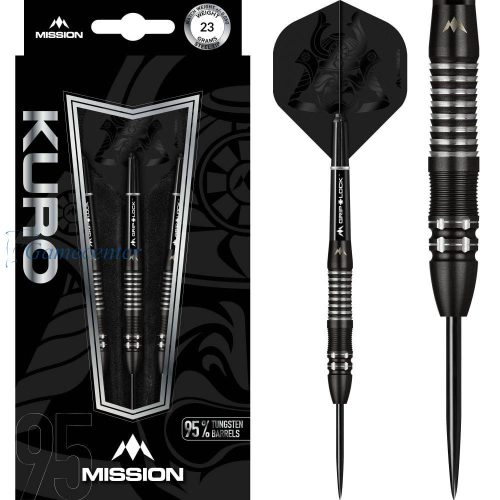 Set strelica Mission steel Kuro M2 23g, black, 95% wolfram