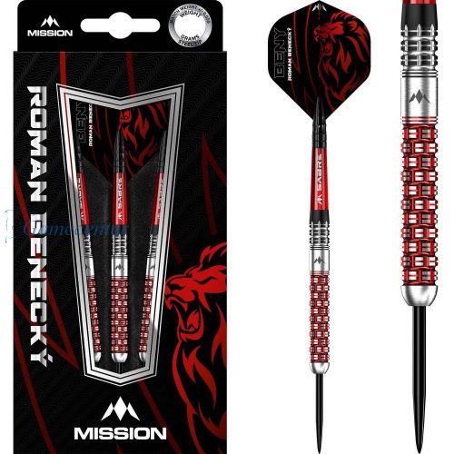 Set strelica Mission steel Roman Benecký Black-Red PVD 22g, 90% wolfram