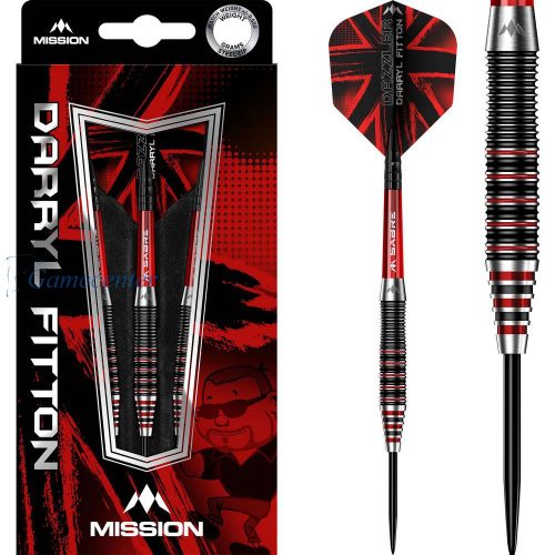 Set strelica Mission steel Darryl Fitton Black-Red Electro 24g, 95% wolfram