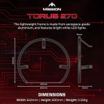 Osvetljenje za tablu Mission Torus 270 sa USB-C kablom, bez senki