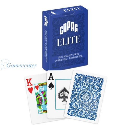 Karte Copag Elite Poker Jumbo index, 100% plastika, plave