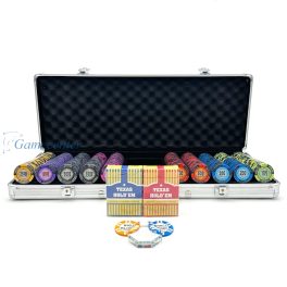 Poker set GameStar 500kom. 13,5g numerisani čipovi,aluminijumski kofer,100% plastične karte