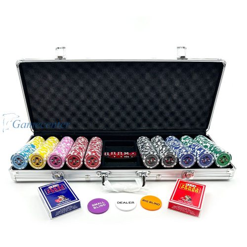 Poker set Laser 500kom, 11,5g numerisani čipovi, aluminijumski kofer