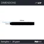Pikado strelice RedDragon steel Swingfire 1 - 26g, 80% wolfram