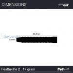 Pikado strelice RedDragon steel Featherlite 2 - 17g, 85% wolfram